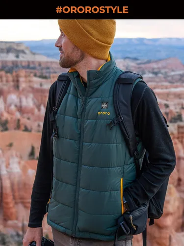 Vista 5 de ORORO - Chaleco térmico ligero con batería, para hombre