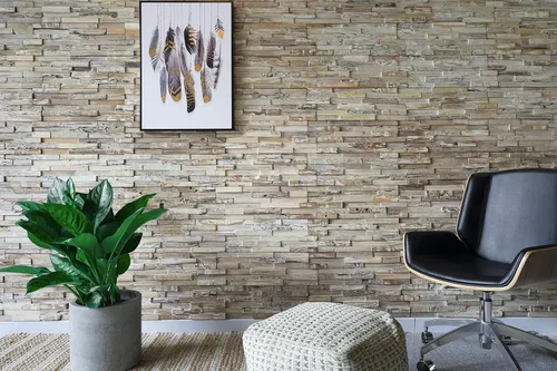 Vista 4 de WoodyWalls - Paneles de pared 3D, paneles de madera hechos de tablones de madera de granero, cada panel de madera está hecho a mano, juego de 10