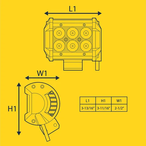 Vista 6 de Faro delantero de 4" LAMPHUS Cruizer de 18W, LED CREE para auto y motocicleta, 4", Inundación