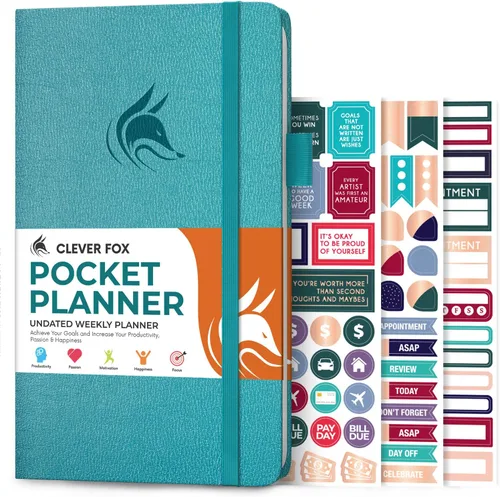 Vista 11 de Clever Fox Agenda de bolsillo semanal – Agenda mensual sin fecha y calendario, mini planificador perfecto para bolso, 3.7 x 6.7 pulgadas