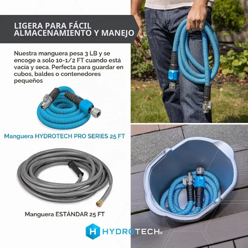 Vista 6 de HydroTech Pro Series Manguera de jardín de flujo máximo de 25 pies, 3/4