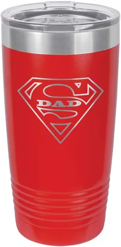 Vista 14 de SUPER DAD-B BLACK Vaso de bebida de 20 onzas con pajita Taza de viaje grabada con láser Comparar con Yeti Rambler Idea de regalo para papá