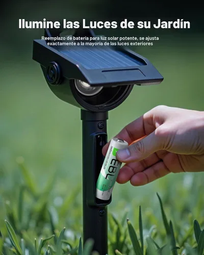 Vista 2 de EBL Baterías recargables AA, 1.2 V 1100 mAh de alta capacidad AA para luces solares de jardín (paquete de 8)