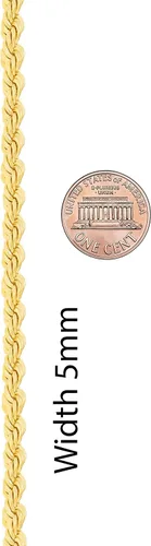 Vista 9 de LIFETIME JEWELRY 5mm White Gold Chain for Men & Women 24k Real Gold Plated Diamond Cut Gold Rope Chain for Men & Gold Chain Necklace Women 16 to 36