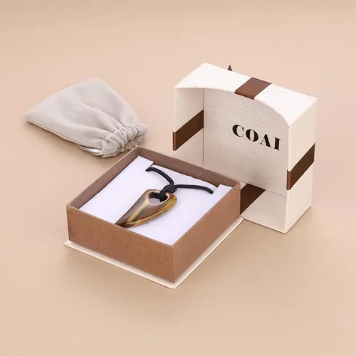 Vista 7 de COAI Collar de diente de lobo con colgante de piedra de amuleto para hombre y mujer