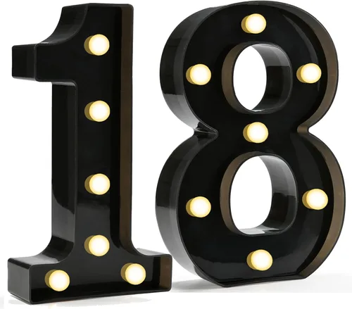 Vista 81 de Pooqla - Números iluminados negros, decoraciones de cumpleaños 50 para hombres Number 50