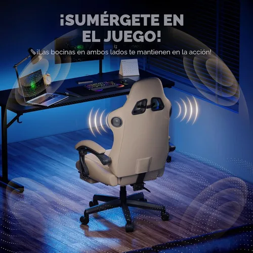Vista 4 de GTPLAYER ACE-PRO Sillas de Juego con Música – Altavoces Integrados, Soporte de Aplicación y Control Bluetooth, Sillas de Juego para Computadora