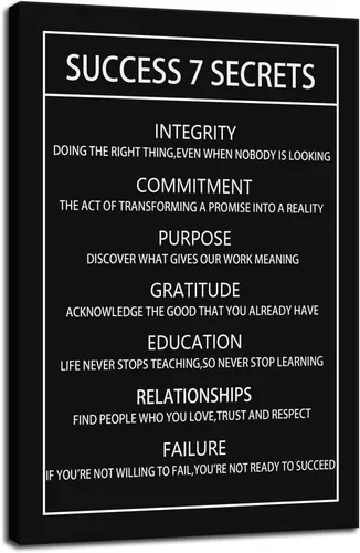 Vista 39 de Arte Motivacional para Pared Core Values Póster Inspiracional Impresiones Inspiradoras en Lienzo Obras de Arte para Oficina Sala de Estar Decoración