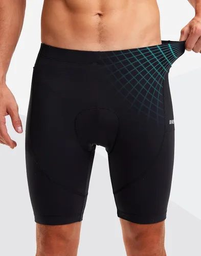Vista 5 de Pantalones cortos de ciclismo para hombre, acolchados en 4D, para ciclismo, ciclismo en carretera, con bolsillos con cremallera