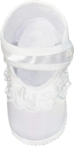Vista 3 de Swea Pea & Lilli Zapatos de bautismo para bebé niña botines blancos con cruz celta