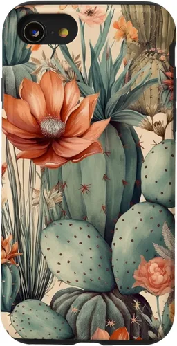 Vista 18 de Cactus Botanical Desert Western Funda bohemia moderna terracota para iPhone 17
