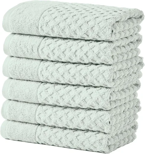 Vista 11 de Great Bay Home - Toallas de mano 100% algodón blanco, 6 toallas de baño suaves para manos, altamente absorbentes y de secado rápido, colección 01