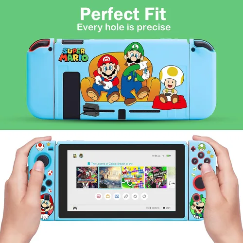 Vista 4 de Xcitifun Designed for Nintendo Switch Case Switch Joy-Con TPU Cases for Girls Boys Kids Cute Kawaii Character Protective Shell Compatible with