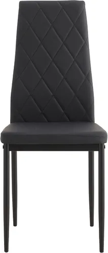Vista 3 de Yogald - Juego de 4 sillas de comedor modernas con respaldo alto, sillas de comedor de piel sintética con respaldo de rejilla de diamante