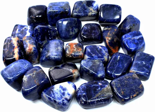 Vista 8 de Piedras pulidas de sodalita azul natural, piedras preciosas pulidas de cristal de cuarzo mineral Cabujones espumosos de África del Sur, 5