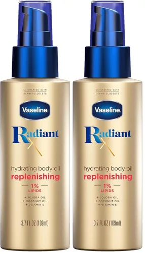Vista 11 de Vaseline Radiant X - Aceite corporal reabastecedor e hidratante con 1% de lípidos, aceite de jojoba, aceite de coco y vitamina E, 3.7 onzas