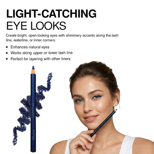 Vista 4 de Palladio Lápiz delineador de ojos con purpurina, cosmético cremoso duradero, delineador de ojos brillante, punta suave como la mantequilla, lápiz