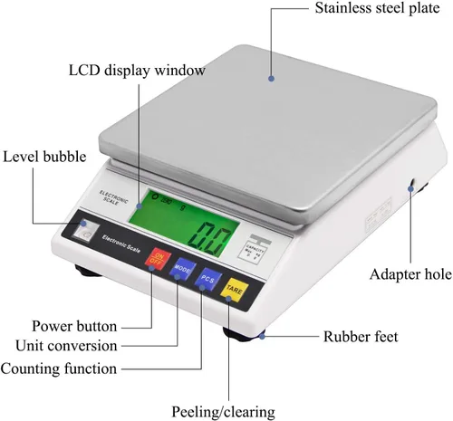 Vista 7 de CGOLDENWALL Balanza electrónica analítica digital de alta precisión balanza de laboratorio Balanza industrial de pesaje y conteo con función