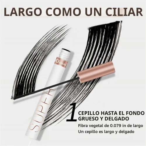 Vista 4 de Honey Whisper - Máscara 4D para pestañas cortas y finas, pestañas extralargas, impermeables, pestañas voluminosas, de larga duración, a prueba