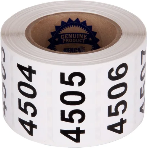 Vista 9 de Kenco - Etiquetas numeradas consecutivamente, vinilo duradero, autoadhesivas, medidas: 2 x 1 pulgada (rollo 001-500)