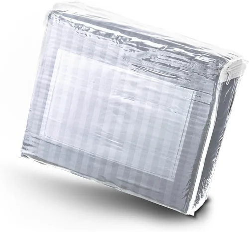 Vista 6 de Lujoso juego de sábanas de 6 piezas + 2 fundas de almohada adicionales – Dobby Stripe – Cómodo y transpirable – Sábanas de lujo para hotel