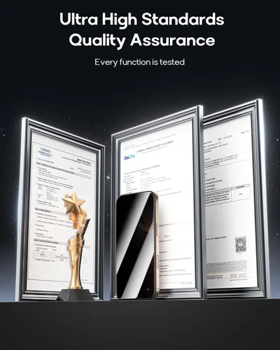 Vista 8 de Paquete de 3 protectores de pantalla de privacidad de vidrio templado para iPhone 16, CABINA libre de polvo, posicionamiento automático, sin