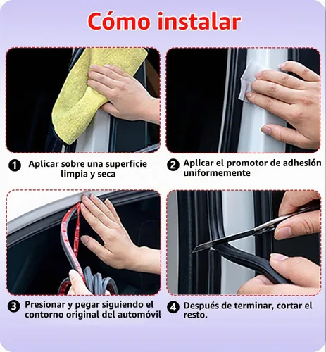 Vista 7 de Tira de sellado para puerta de automóvil, 3 capas, pirámide, goma autoadhesiva de 32.8 pies