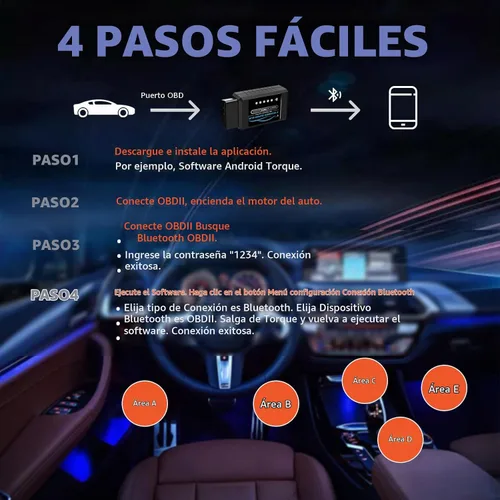 Vista 7 de Obd2 Bluetooth ELM327 v1.4 Escáner con chip original PIC18F25K80, lector de código de automóvil compatible con vehículos de 1996+, funciona