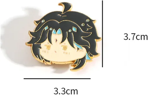 Vista 4 de Genshin Impact Pins 12 piezas broche Genshin Impact Cosplay regalo para fanáticos Venti Hu Tao Klee Tartaglia Xiao Ganyu Plástico Sin gemas