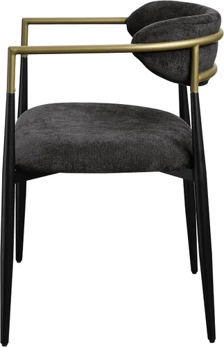 Vista 5 de Acme Jaramillo - Silla auxiliar tapizada en madera y tela, color negro (juego de 2)