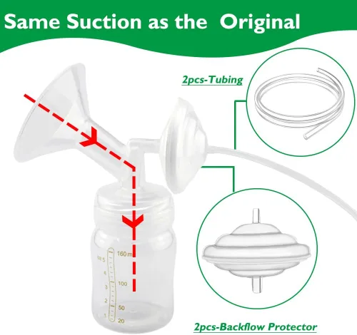 Vista 2 de Protector de reflujo y tubo compatible con extractores de leche Spectra S1 Spectra S2 Spectra 9 Plus, accesorios de repuesto Spectra para extractor