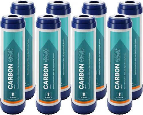 Vista 13 de NU Aqua Cartucho de filtro de carbón activado granular de ósmosis inversa – 10 pulgadas 1 micrón universal GAC RO – 1 paquete de filtros premium