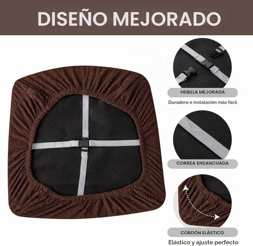 Vista 4 de Genina Fundas impermeables de asiento para silla de comedor, fundas elásticas para sillas de comedor, fundas protectoras para silla de comedor