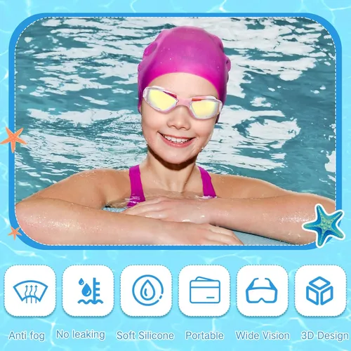Vista 6 de Yexiya 30 pares de gafas de natación con clip nasal y tapones para los oídos, antiniebla, protección UV, sin fugas, visión amplia de verano