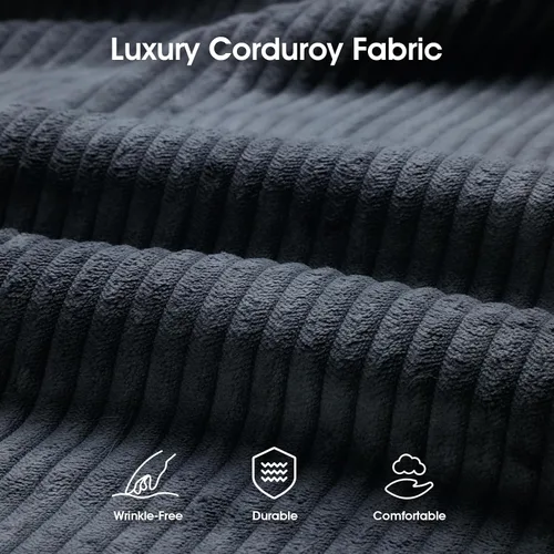 Vista 4 de DreamDashio Sofá cama futón, sofá futón de 69 pulgadas con respaldo ajustable, sofá cama convertible de pana, reclinable plegable para apartamento