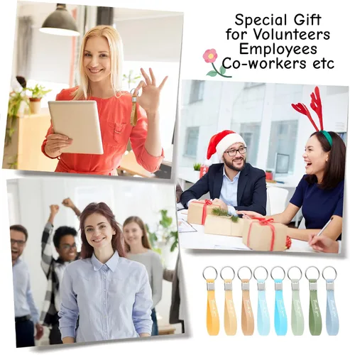 Vista 7 de Llavero de regalo de agradecimiento, llavero de agradecimiento para Acción de Gracias, llavero de silicona para trabajadores sociales, regalo