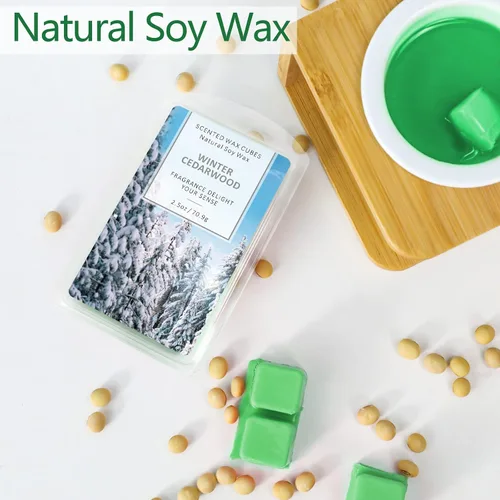 Vista 4 de SCENTORINI Cubos de Cera Derretible, Cera Derretible de Vela de Cedro Invernal con Aroma Fuerte, Cera Perfumada de Soja para Calentador de Cera