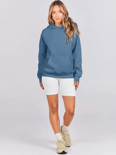 Vista 6 de ANRABESS - Sudaderas con capucha para mujer, sobre talla, de vellón de manga larga, modelo de 2024, para otoño
