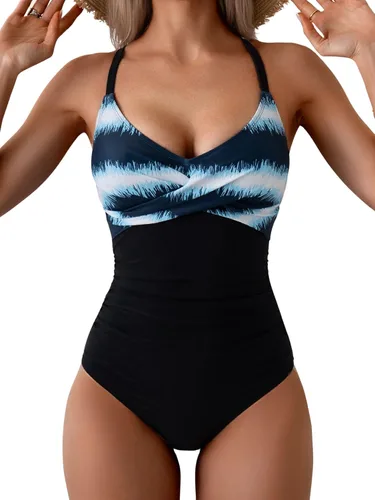 Vista 30 de B2prity Traje de baño de una pieza para mujer con control de abdomen marrón (Cameo Brown)