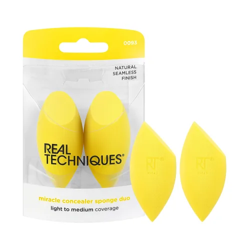 Vista 17 de Real Techniques Miracle Concealer Sponge, esponja de mezcla de maquillaje para corrector líquido y crema, forma alargada para una aplicación precisa