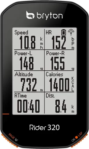 Vista 3 de Bryton Rider 320E - Computadora de ciclo GPS, color negro