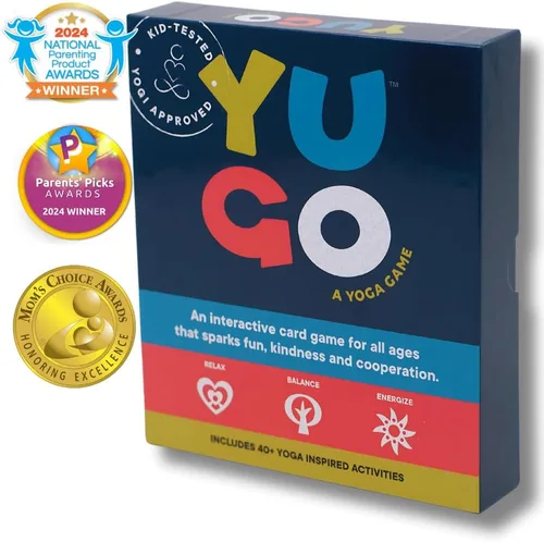 Vista 2 de Yugo Tarjetas de yoga para niños y familias, galardonadas, juego interactivo de cartas de yoga con posturas de yoga, equilibrio, movimiento