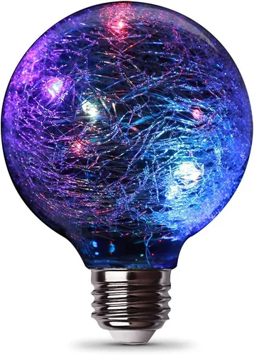 Vista 7 de Feit Electric FY/G25/SW/CR/LED 1W Bombilla LED G25 de Vidrio de Grieta de Hadas Mágica Decorativa, 12.4 cm x 7.9 cm, Luz Blanca Suave de 2700K