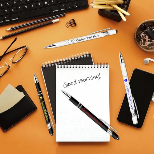 Vista 6 de Bolígrafo personalizado con nombre, bolígrafo personalizado, logotipo, tinta negra suave, regalo personalizado para mujeres, hombres, negocios