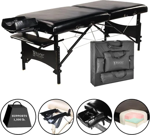 Vista 5 de Mesa de masaje portátil Galaxy Therma Top Master de 30" Pacakge Beauty Bed Built Black