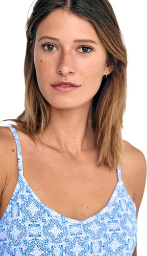 Vista 5 de ellos Camiseta sin mangas con estampado acampanado en talla grande para mujer