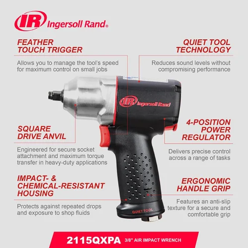 Vista 6 de Ingersoll Rand 2115QXPA Llave de impacto de 3/8" con tecnología silenciosa