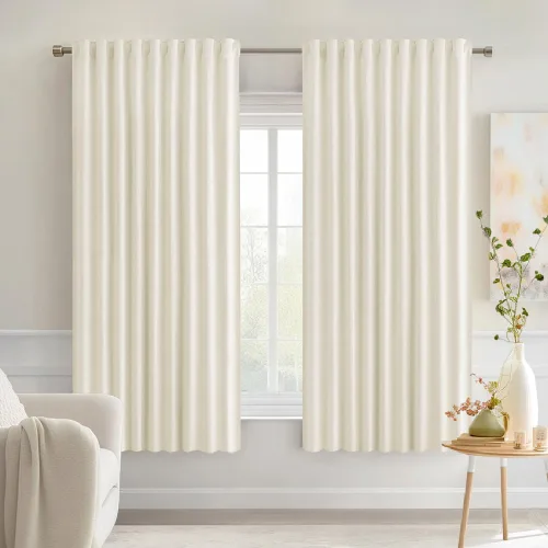 Vista 108 de MIULEE Cortinas opacas con pestaña trasera de 63 pulgadas de largo, juego de 2 paneles para sala de estar, dormitorio, privacidad, bolsillo