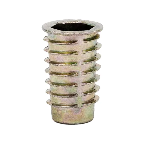 Vista 7 de E-Z LOK Inserto roscado para madera blanda, insertos de rosca hexagonal de zinc 10-32 roscas internas, 0.394 pulgadas de longitud, paquete de 50