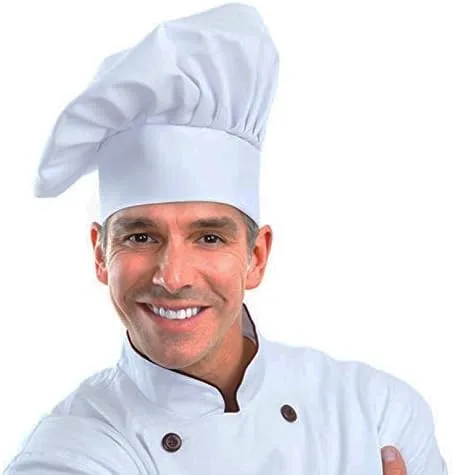 Vista 2 de WearHome(TM) - Gorra de chef ajustable. Gorra para panaderíapastelería, color blanco., Blanco